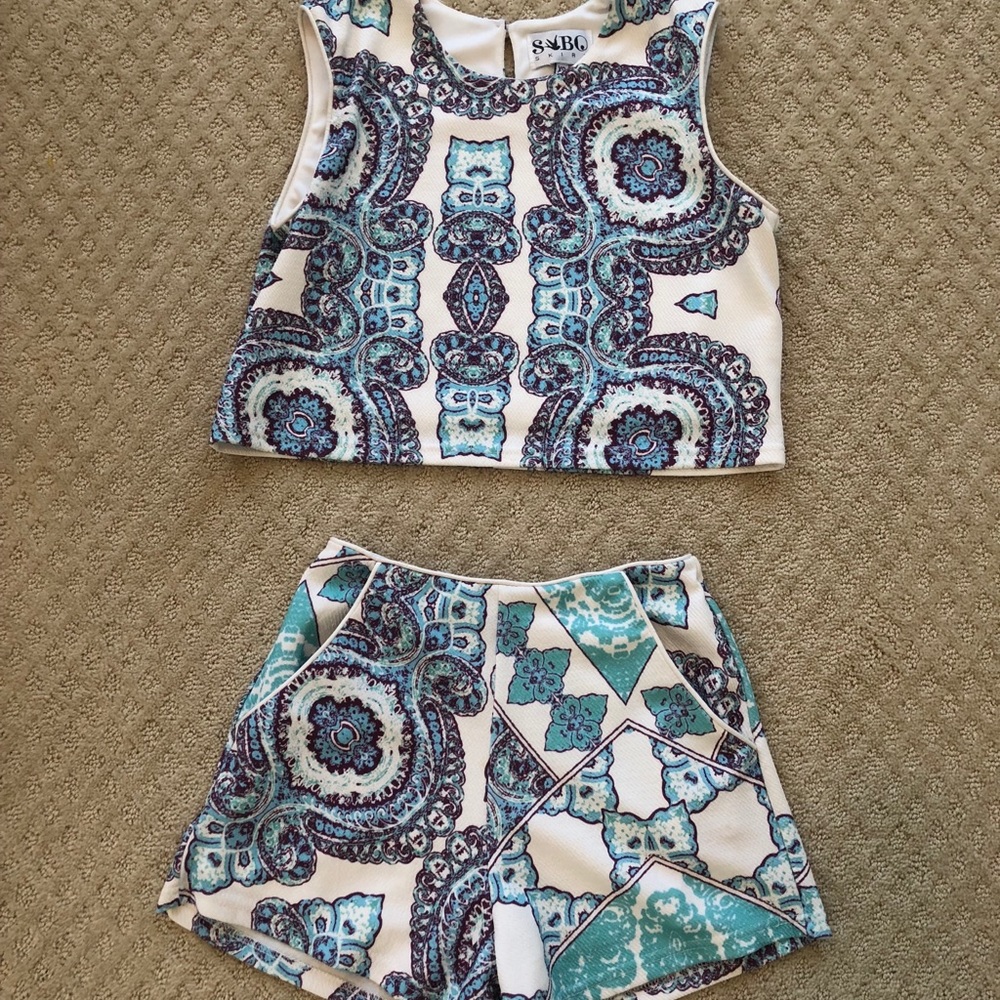Sabo Skirt Patterned Short Set
